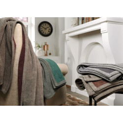 Deluxe Classic Herringbone Woven Cotton Blend Throw Blanket by IBENA